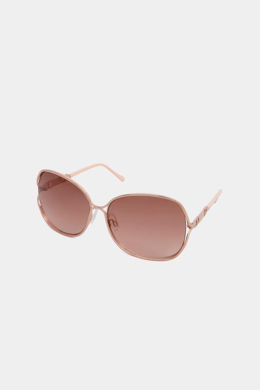  dla puszystych Pink Oversized Link Detail Sunglasses