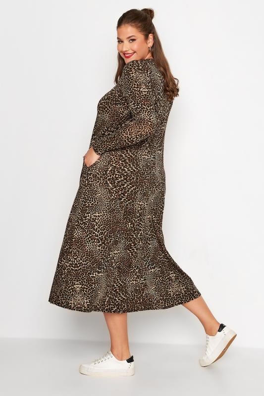 LIMITED COLLECTION Curve Brown Animal Print Pleat Front Dress 3
