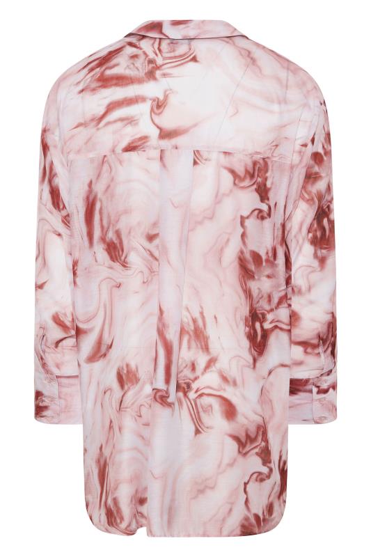 LIMITED COLLECTION Curve Pink Marble Print Oversized Shirt_BK.jpg