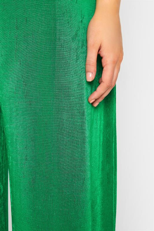 Curve Bright Green Slinky Wide Leg Trousers 2