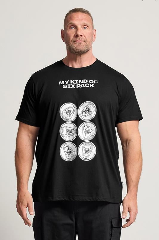 BadRhino Big & Tall Black 'Six Pack' Graphic T-Shirt | BadRhino 1