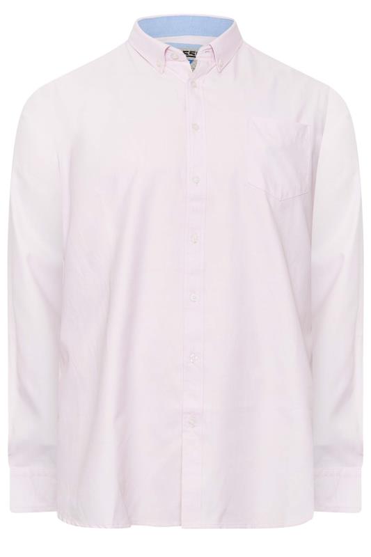 D555 Big & Tall Pink Long Sleeve Oxford Shirt | BadRhino 3