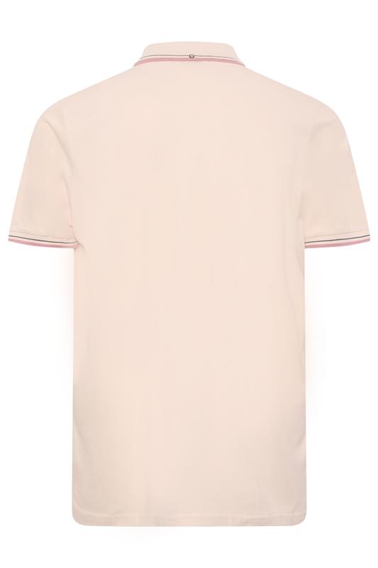 Ben Sherman Big & Tall Lake Blue Signature Pique Polo Shirt | BadRhino 4