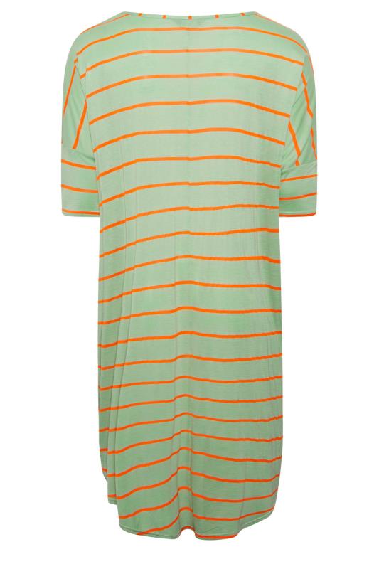 YOURS Plus Size Green Stripe Dipped Hem Tunic Top | Yours Clothing 7