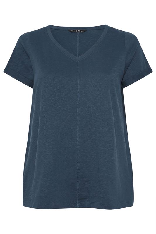 EVANS 2 Pack Plus Size Red & Navy Blue Cotton T-Shirts | Evans 8