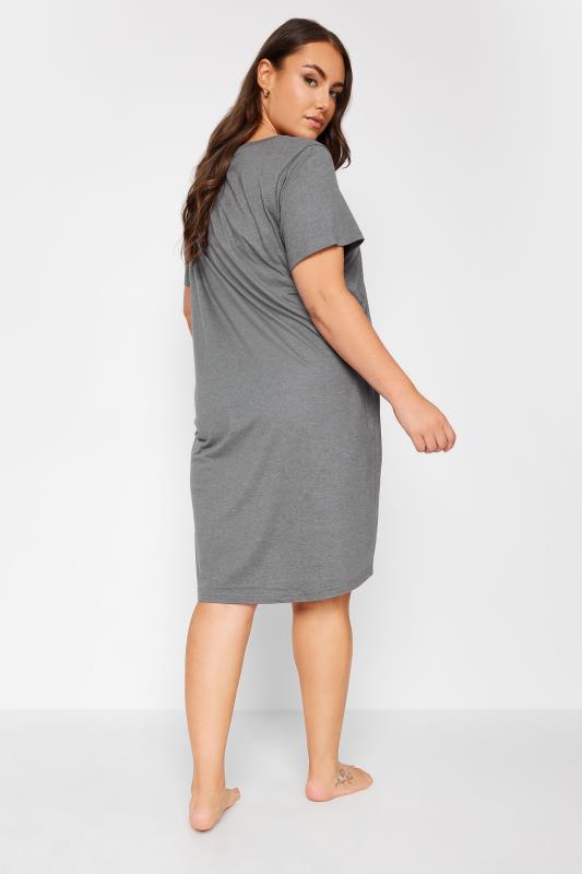 YOURS Plus Size Grey Tatty Teddy 'Never Stop Dreaming' Nightdress | Yours Clothing 3