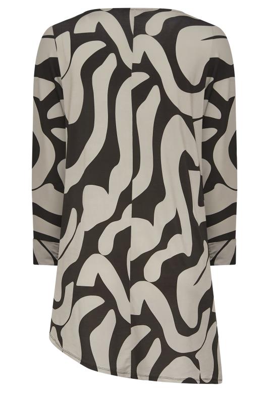 YOURS Plus Size Brown Abstract Print Tunic Top | Yours Clothing 7
