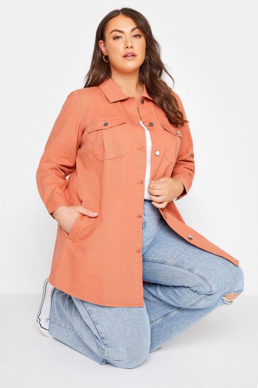 Plus Size  LIMITED COLLECTION Curve Bright Orange Shacket