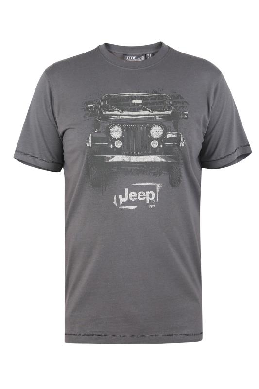 D555 Big & Tall Grey Official Jeep Printed T-Shirt 2