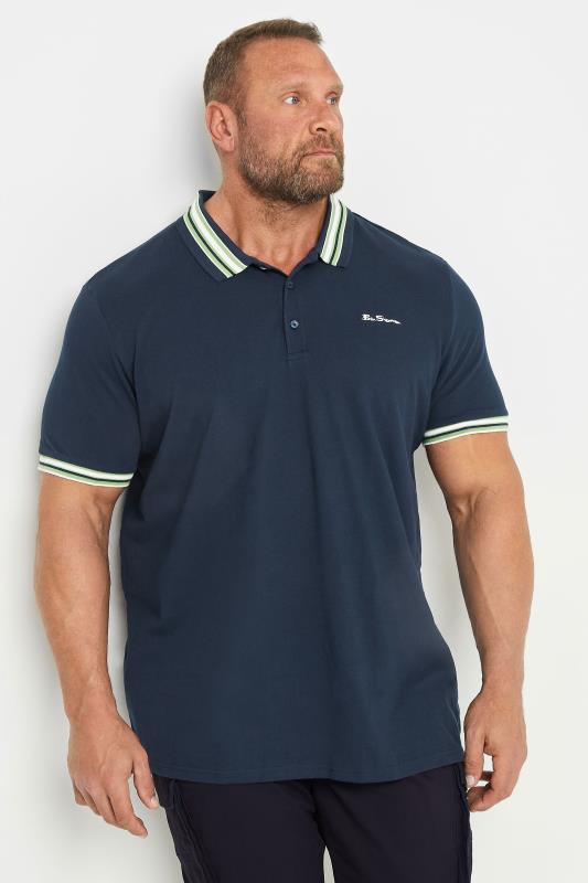BEN SHERMAN Big & Tall Navy Blue Polo Shirt | BadRhino 1
