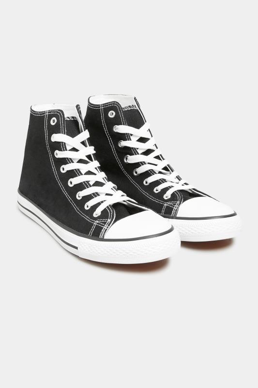 LTS Black Canvas High Top Trainers In Standard D Fit 2