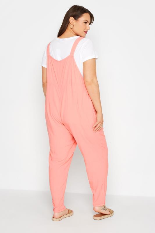 LIMITED COLLECTION Plus Size Pink Pocket Dungarees | Yours Clothing 3
