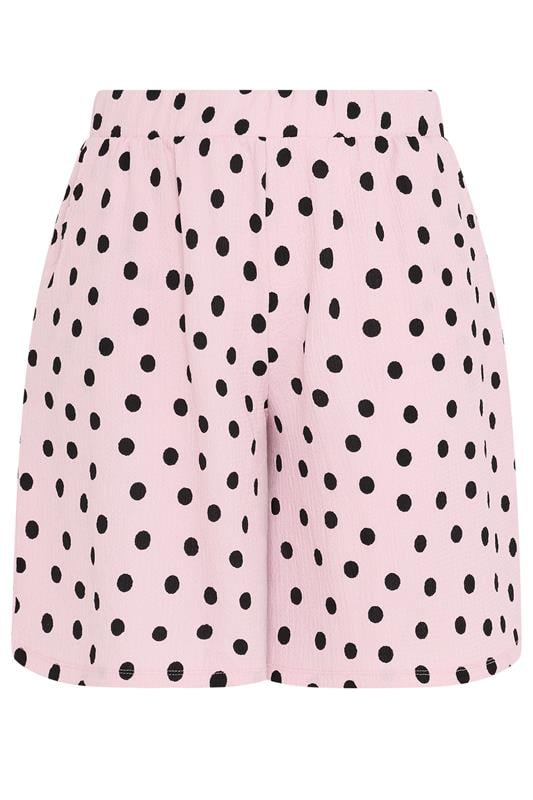 YOURS Plus Size Pink Polka Dot Shorts | Yours Clothing 5