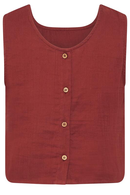 PixieGirl Petite Women's Brick Red Cotton Cheesecloth Top | PixieGirl 6