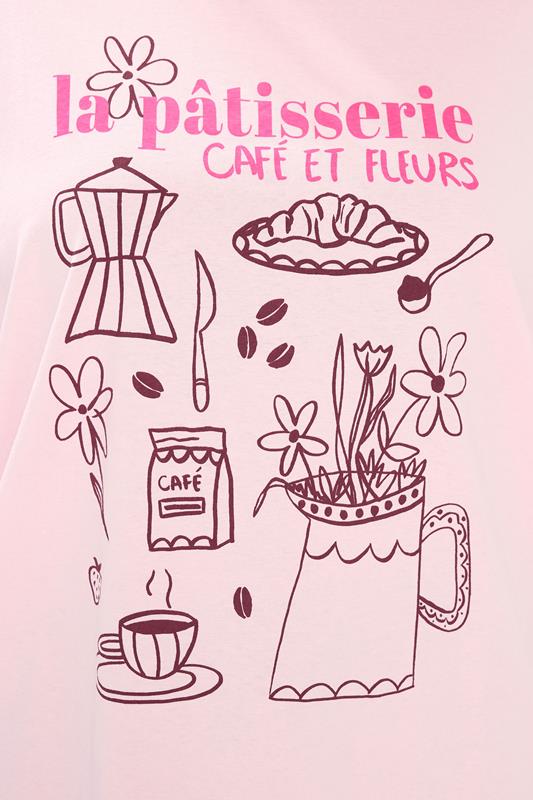 YOURS Plus Size Pink 'La Patisserie' Graphic T-Shirt | Yours Clothing 4