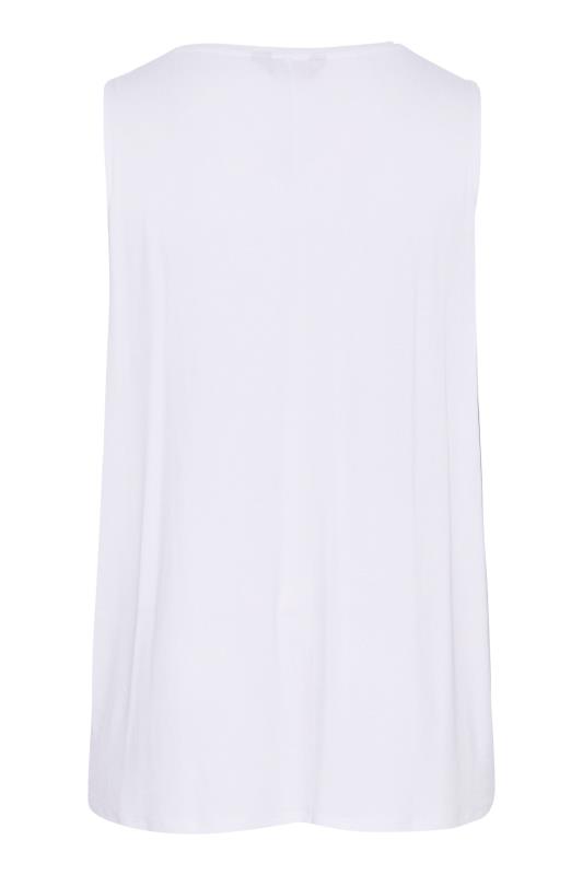 Curve White Aztec Embroidered Tie Neck Top 7