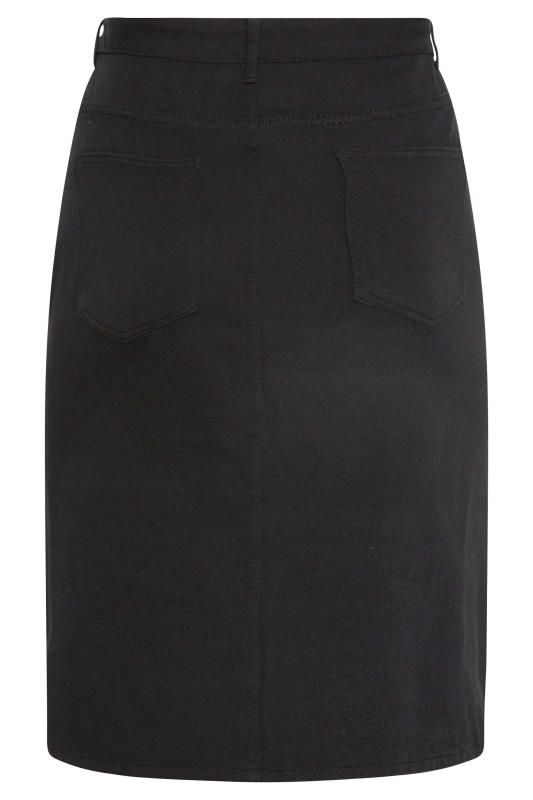 Curve Black Denim Stretch Midi Skirt 6