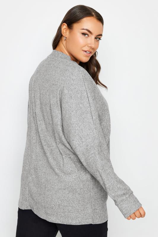 YOURS LUXURY Plus Size Grey Soft Touch Ribbed Jumper | Yours Clothing 3