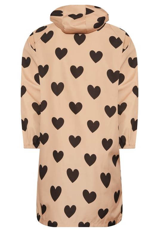 YOURS LUXURY Plus Size Pink Heart Print Longline Raincoat | Yours Clothing 10