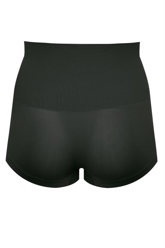 Plus Size Black Seamless Control High Waisted Shorts | Yours Clothing 3