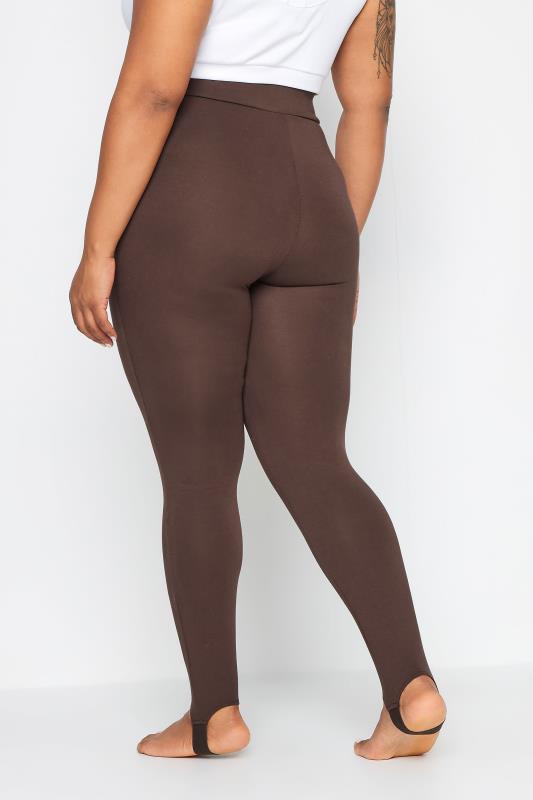 YOURS Plus Size Brown Stirrup Leggings | Yours Clothing 3