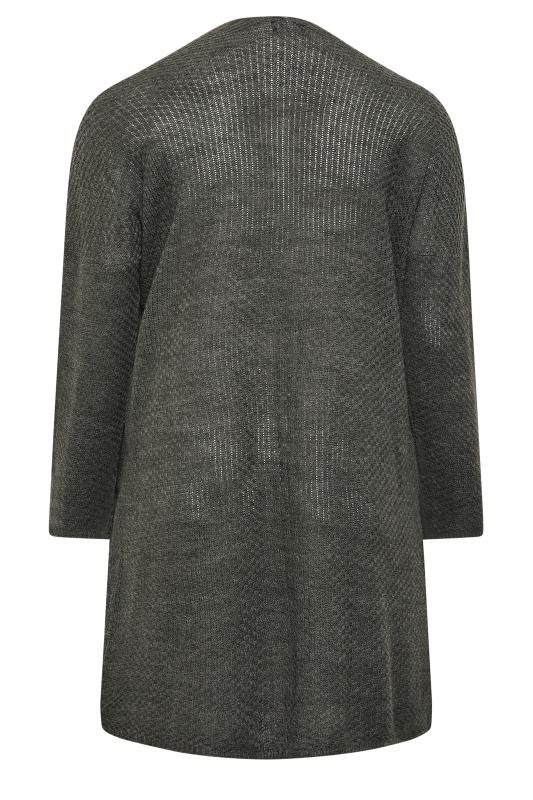 Plus Size Charcoal Grey Knitted Cardigan | Yours Clothing 7
