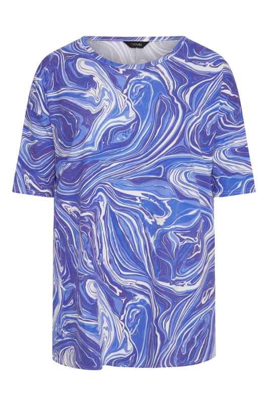 Curve Cobalt Blue Oversized Marble T-Shirt_X.jpg