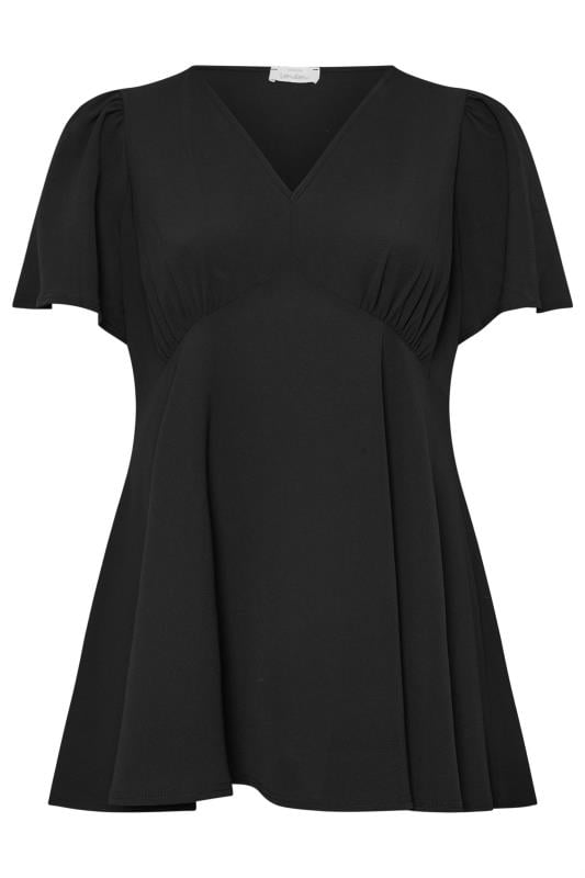 YOURS LONDON Plus Size Black Angel Sleeve Blouse | Yours Clothing 5