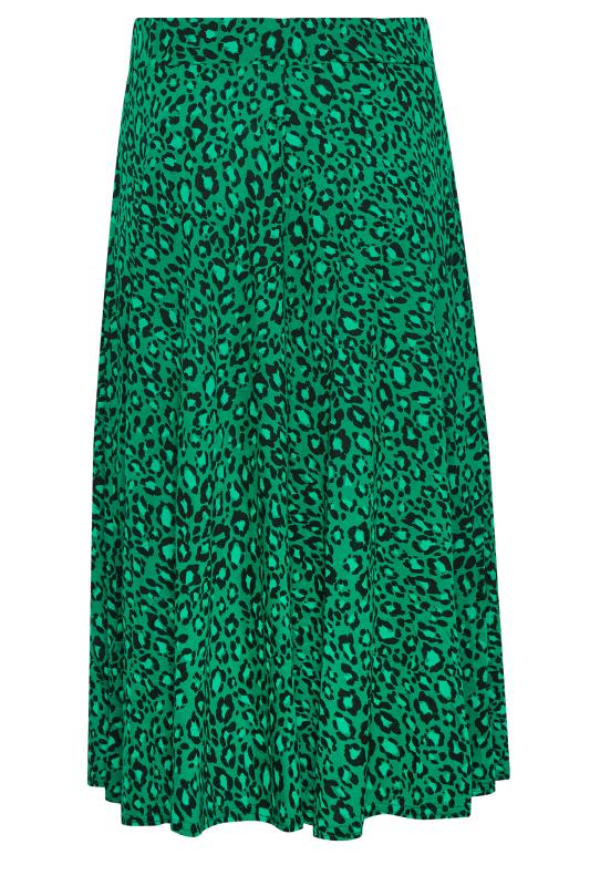 M&Co Green Leopard Print Jersey Midi Skirt | M&Co 5