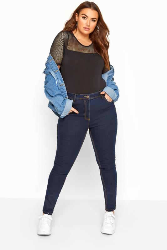 Plus Size Indigo Blue Straight Leg Fit Stretch RUBY Jeans | Yours Clothing 2