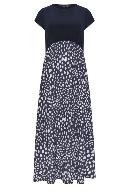 M&Co Navy Blue Spot Print 2 In 1 Midi Dress | M&Co 5