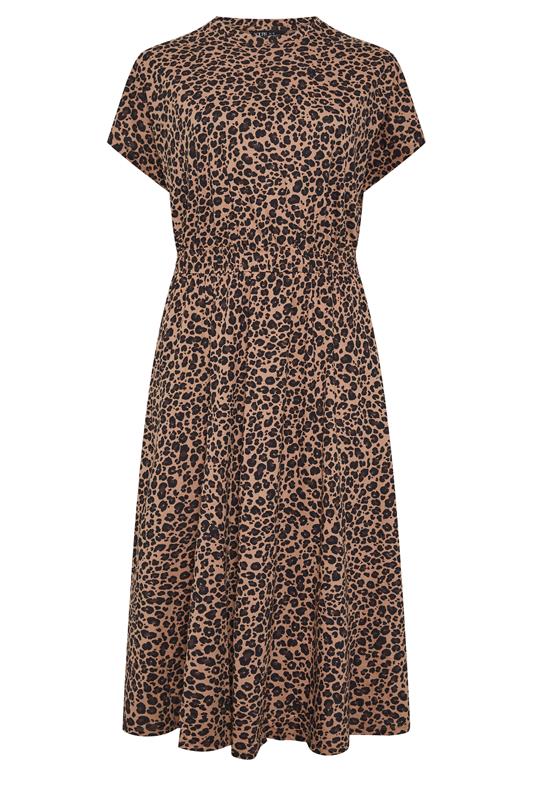 YOURS Plus Size Brown Leopard Maxi Dress | Yours Clothing 5