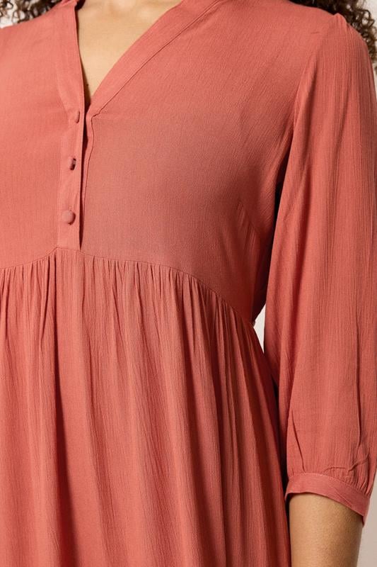 M&Co Orange Tiered Half Placket Maxi Dress | M&Co 4