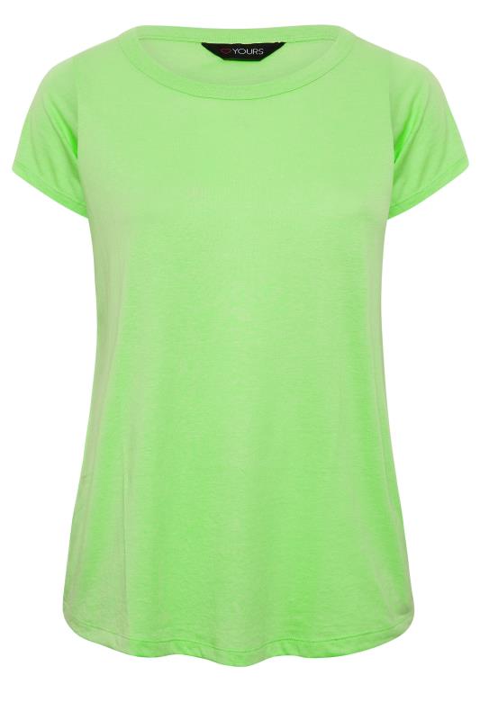 YOURS Plus Size Curve Bright Green Essential T-Shirt | Yours Clothing  5