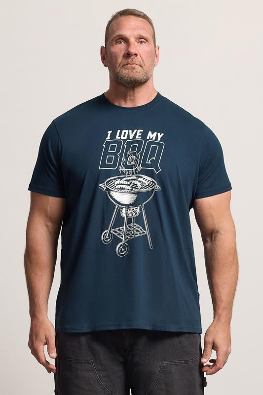 BadRhino Big & Tall T-shirt bleu marine à imprimé My BBQ