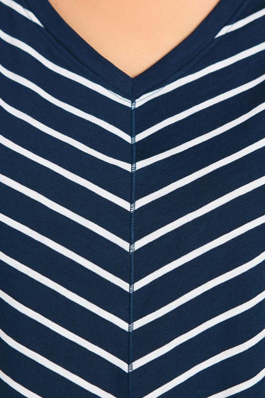 EVANS ESSENTIAL 4 Pack Navy Blue & White Vest Tops | Evans 5