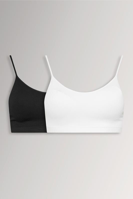  YOURSET 2 PACK Curve Black & White Seamless Padded Bralettes