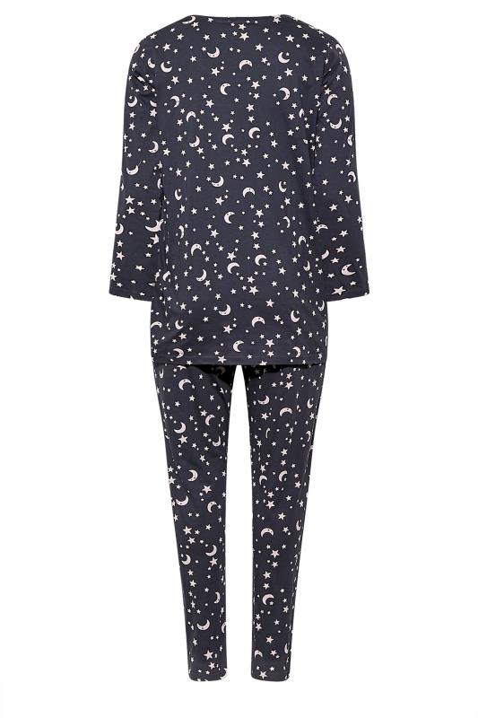 Plus Size Grey Moon & Star Pyjama Set | Yours Clothing 7