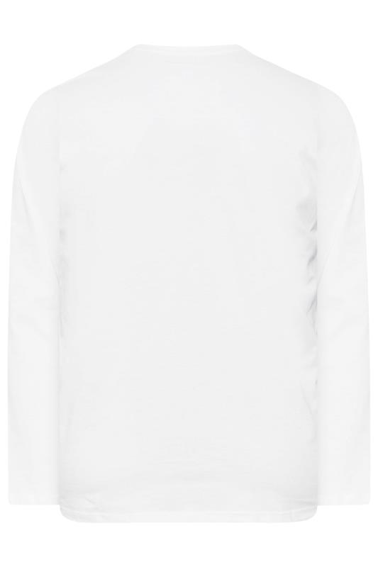 BadRhino Big & Tall White Plain Long Sleeve T-Shirt 4