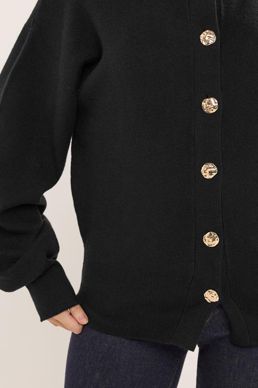 STAR Black Knitted Gold Button Cardigan | StarByJM 4