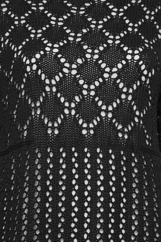 YOURS Plus Size Curve Black Crochet Jumper | Yours Clothing  5