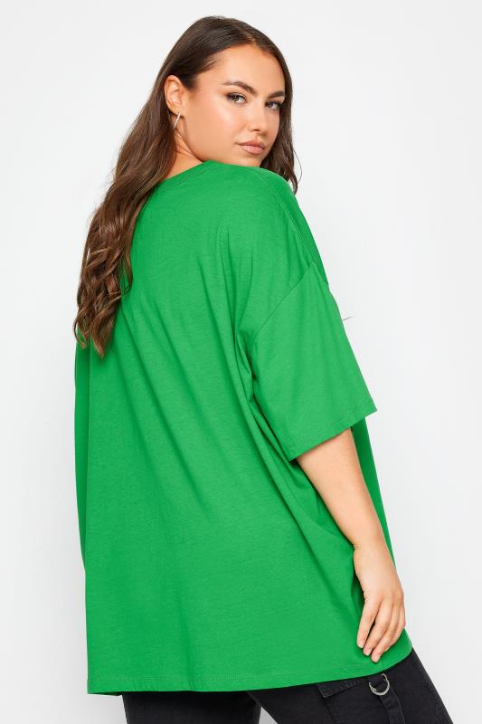 YOURS Plus Size Apple Green Oversized Boxy T-Shirt | Yours Clothing 4