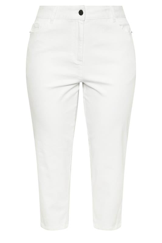 EVANS Plus Size Fit White Cropped Straight Leg Jeans | Evans 5