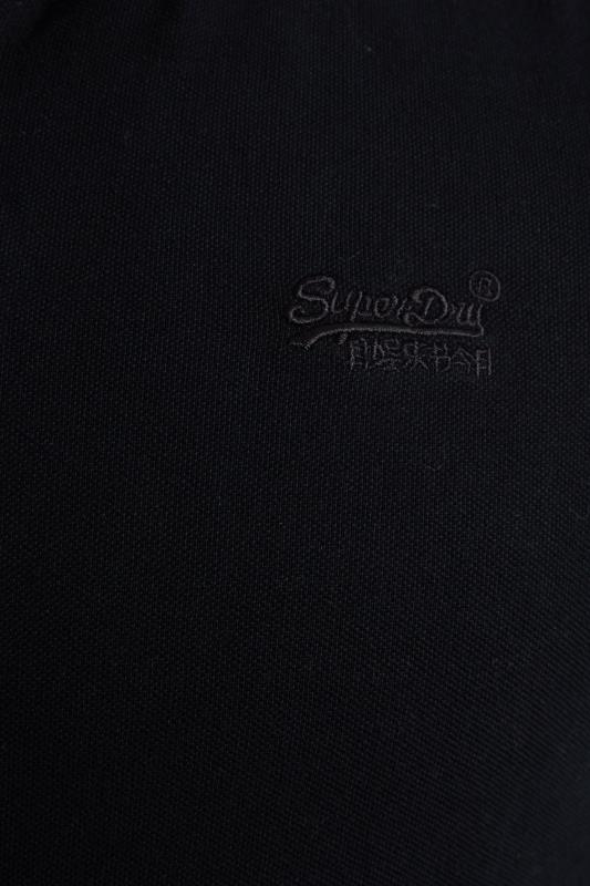 SUPERDRY Big & Tall Black Pique Polo Shirt 3