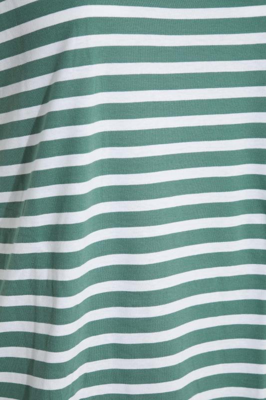 3 PACK Plus Size Sage Green & White & Stripe T-Shirts | Yours Clothing 12