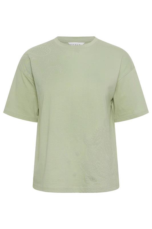 PixieGirl Petite Women's Sage Green Paisley Cotton T-Shirt | PixieGirl 5