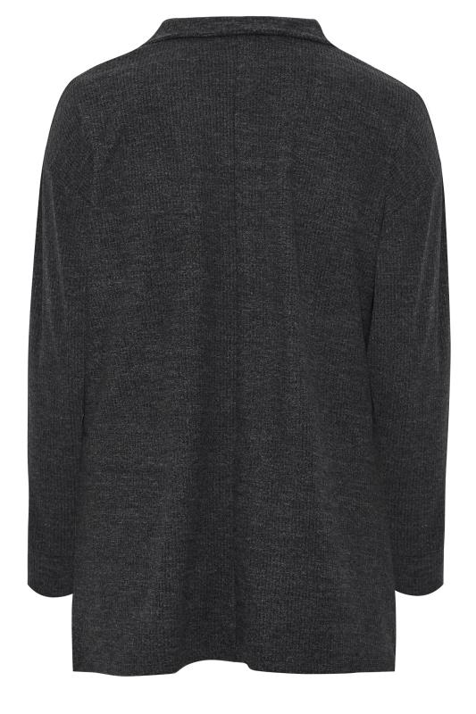 YOURS LUXURY Plus Size Black Soft Touch Zip Neck Jumper | Yours Clothing 8