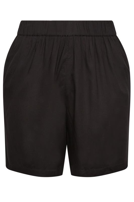 YOURS Curve Plus Size Black Woven Shorts | Yours Clothing  5