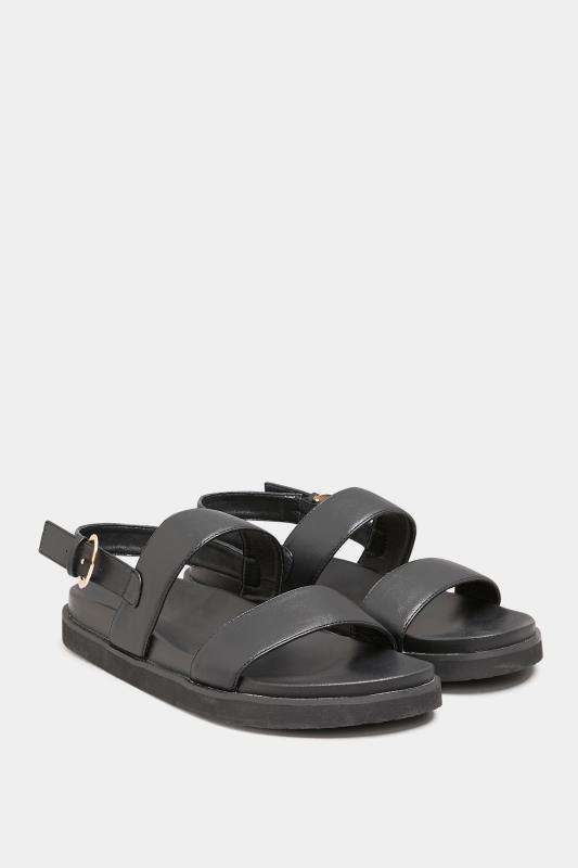 LIMITED COLLECTION Plus Size Black Double Strap Chunky Sandals In Extra Wide Fit | Yours Clothing 2