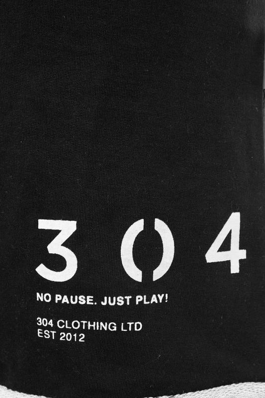304 CLOTHING Black Raw Edge Jogger Shorts_S.jpg